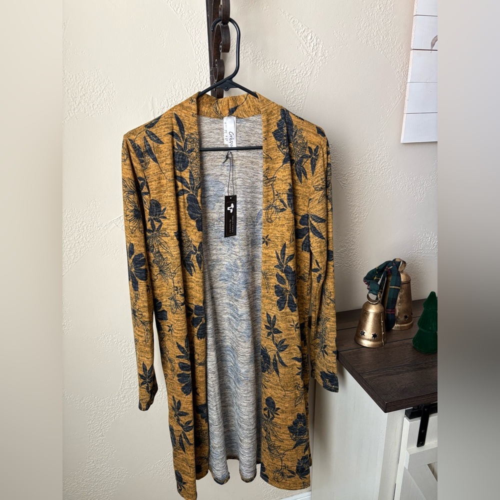 Floral Mustard Cardigan